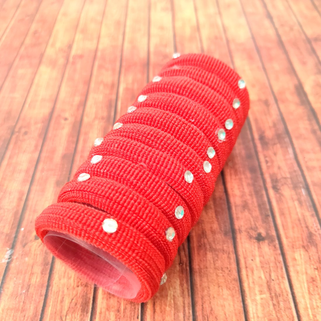 Anokhi Ada Fancy small size Elastic Rubber for Girls and Women (15-30 Ponytail Holders, 10 Pcs Red Colour Rubber)