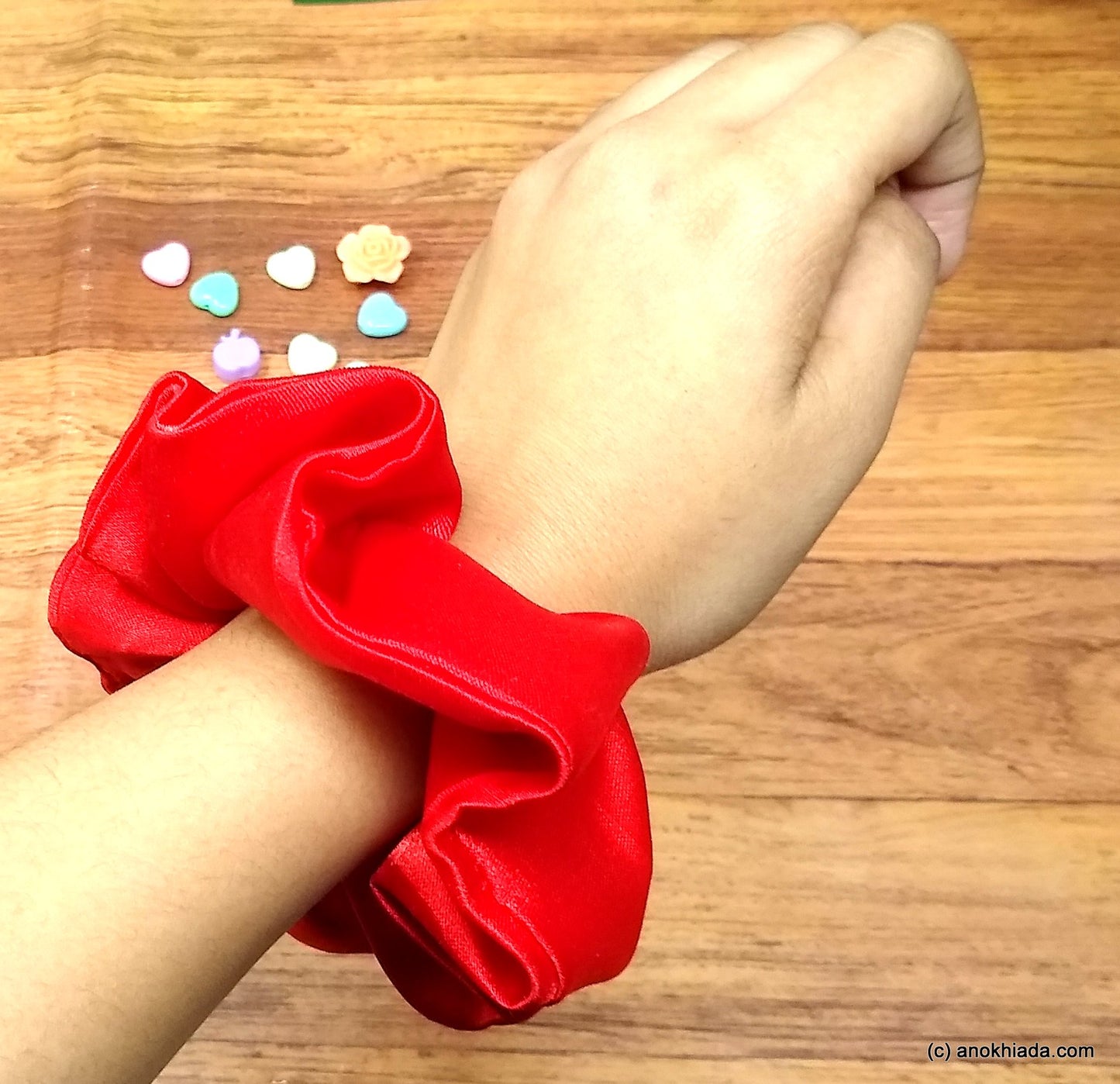 Anokhi Ada Handmade Satin Scrunchie for Girls and Women (15-45 Scrunchie)