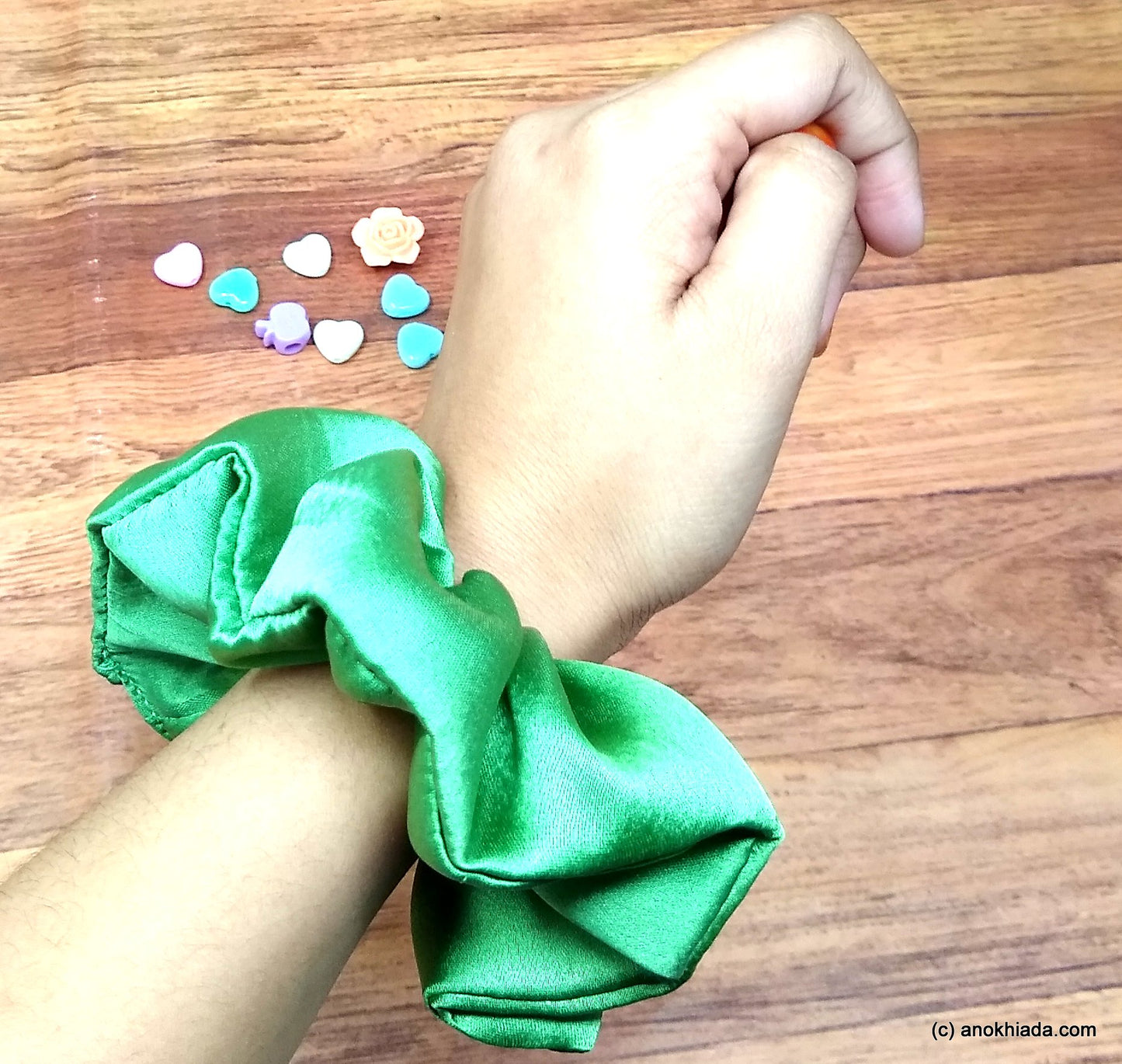 Anokhi Ada Handmade Satin Scrunchie for Girls and Women (15-46 Scrunchie)