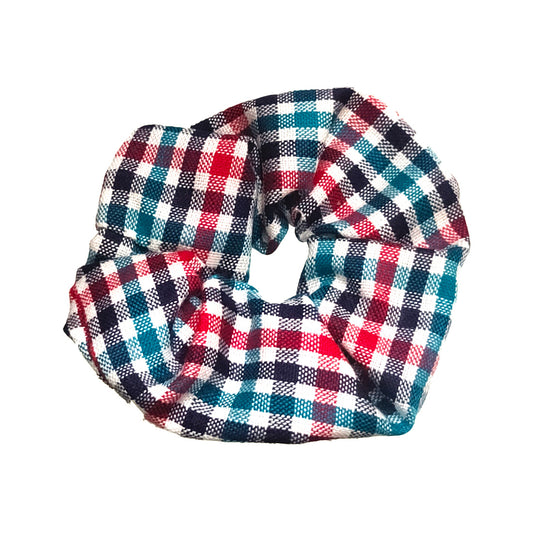 Anokhi Ada Handmade Multi-Colour Check Pattern Fabric Scrunchie for Girls and Women (15-50 Scrunchie)