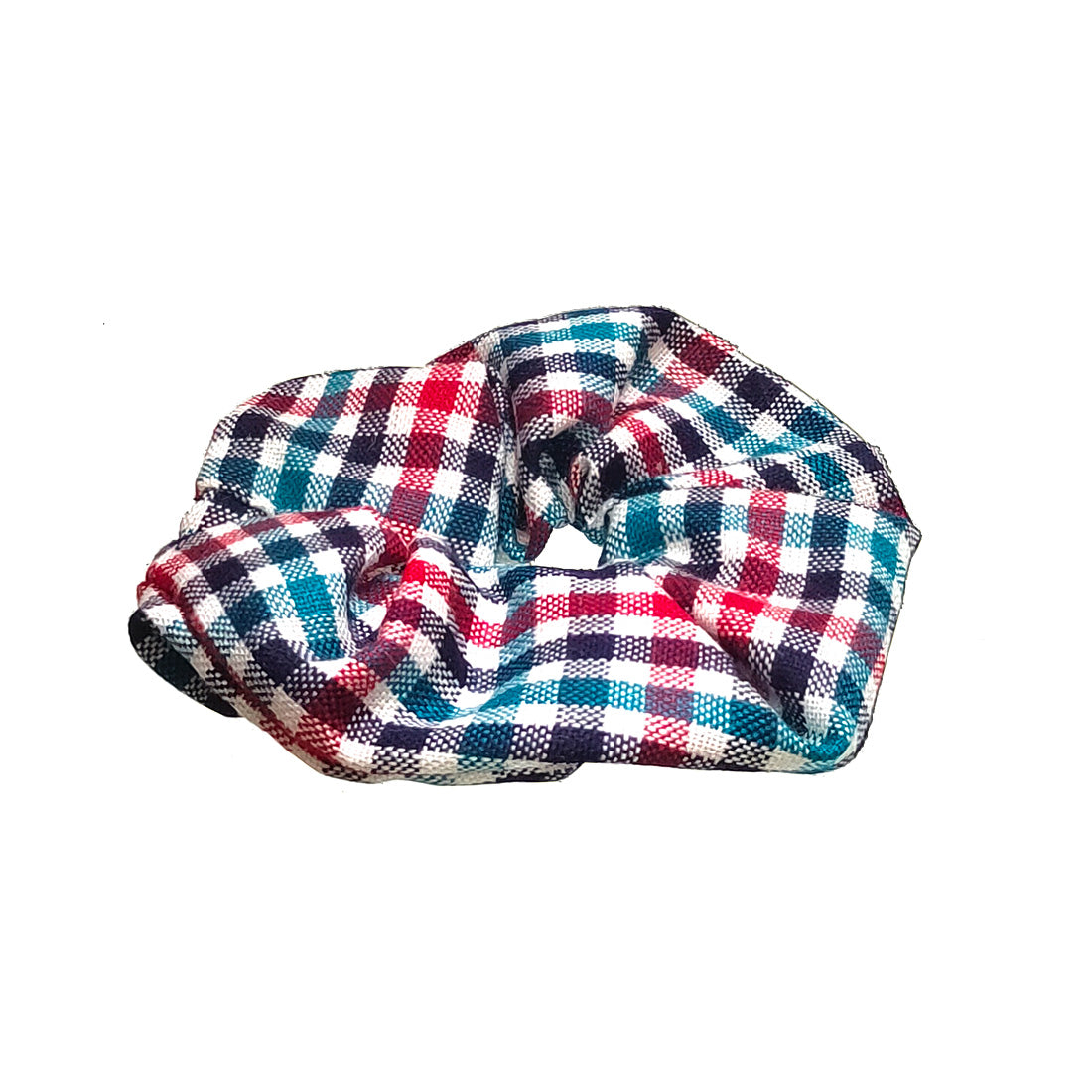 Anokhi Ada Handmade Multi-Colour Check Pattern Fabric Scrunchie for Girls and Women (15-50 Scrunchie)