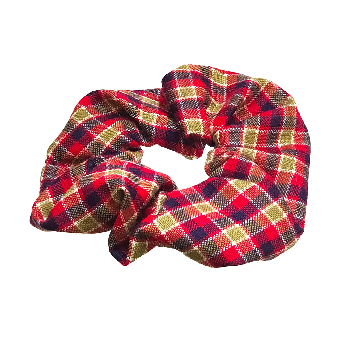 Anokhi Ada Handmade Multi-Colour Check Pattern Fabric Scrunchie for Girls and Women (15-52 Scrunchie)