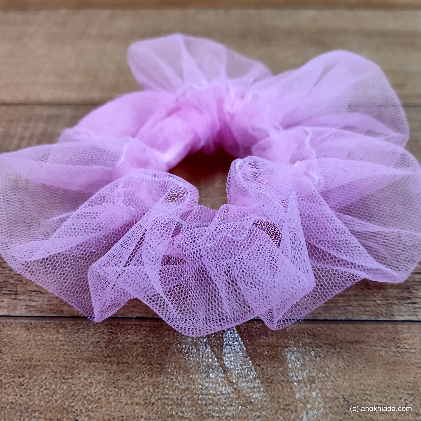 Anokhi Ada Handmade Stylish Pink Net Scrunchie for Girls and Women (15-57 Scrunchie)