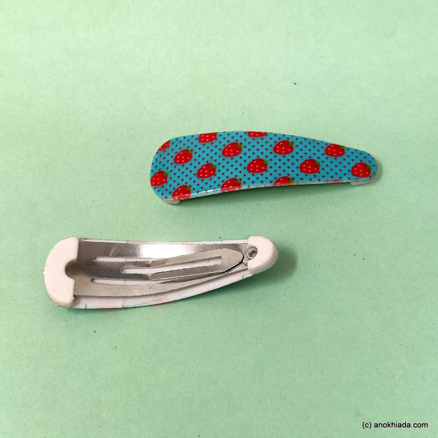 Anokhi Ada Strawberry Print Tic Tac Hair Clips (Pack of 2) 10-62