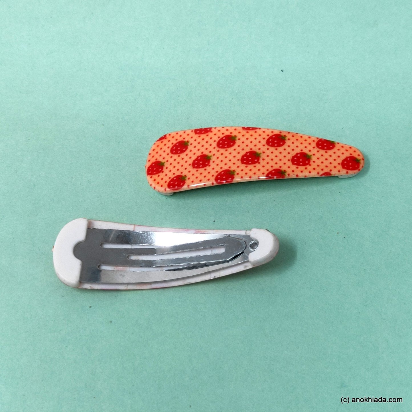 Anokhi Ada Strawberry Print Tic Tac Hair Clips (Pack of 2) 10-63