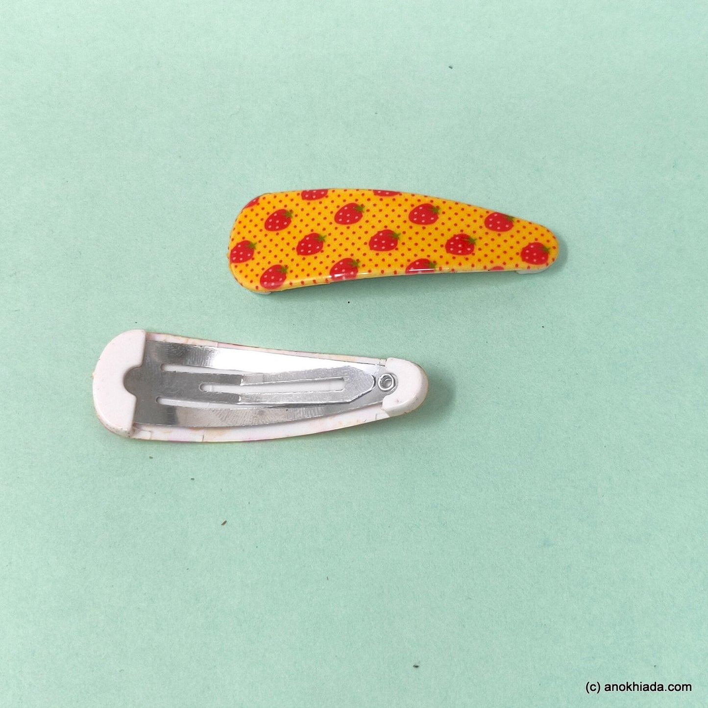Anokhi Ada Strawberry Print Tic Tac Hair Clips (Pack of 2) 10-65