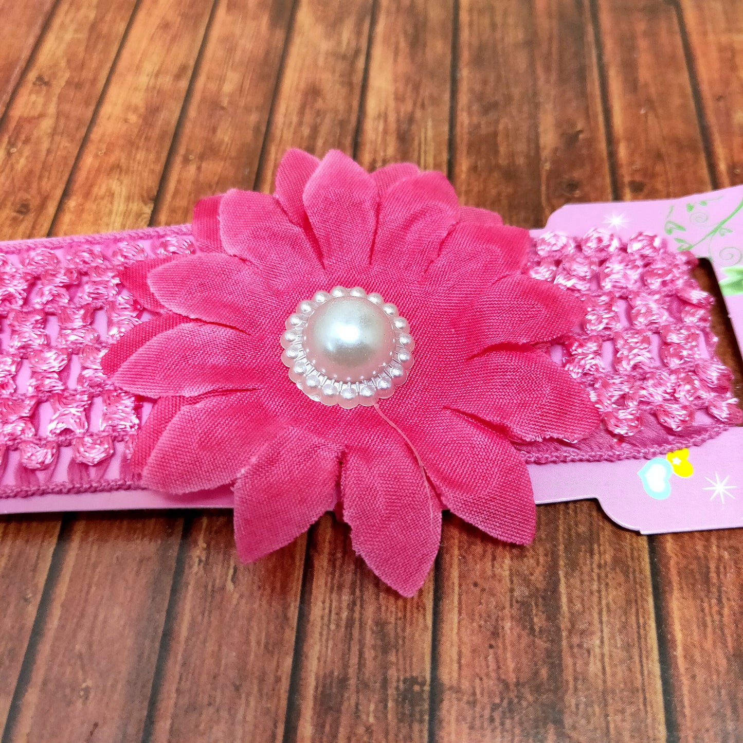 Floral Soft Stretchy Headbands for Baby Girls and Newborn (17-05 Pink Baby Headband)