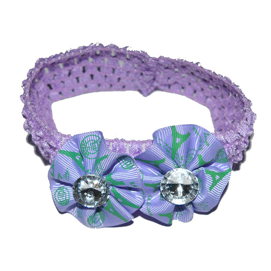 Floral Soft Stretchy Headbands for Baby Girls and Newborn (17-10 Purple Baby Headband)