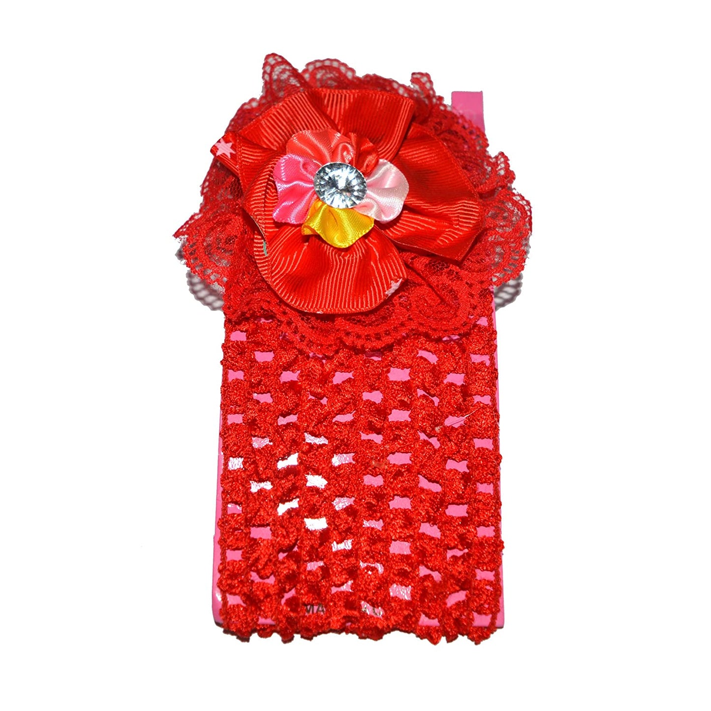 Floral Soft Stretchy Headbands for Baby Girls and Newborn (17-11 Red Baby Headband)