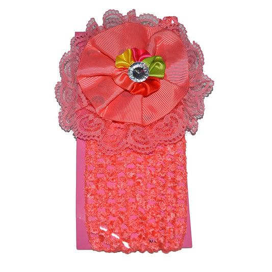 Floral Soft Stretchy Headbands for Baby Girls and Newborn (17-12 Rose Red Baby Headband)