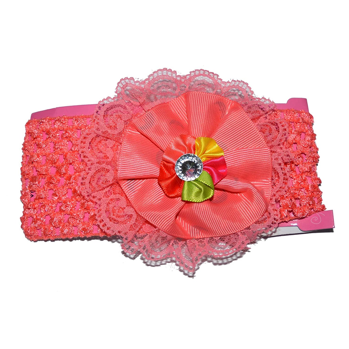 Floral Soft Stretchy Headbands for Baby Girls and Newborn (17-12 Rose Red Baby Headband)