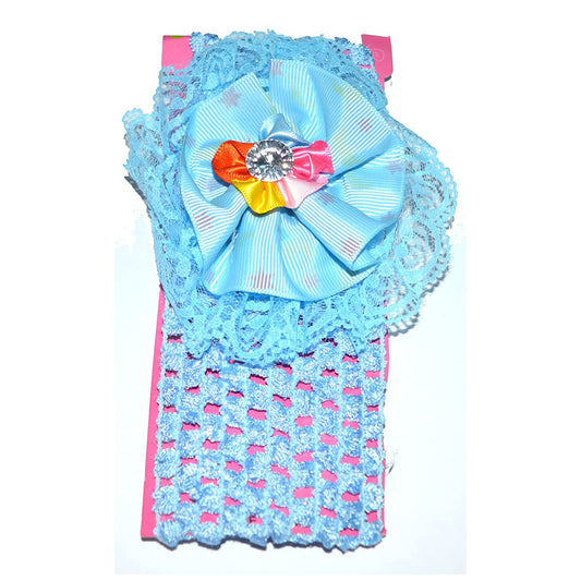 Floral Soft Stretchy Headbands for Baby Girls and Newborn (17-13 Sky Blue Baby Headband)