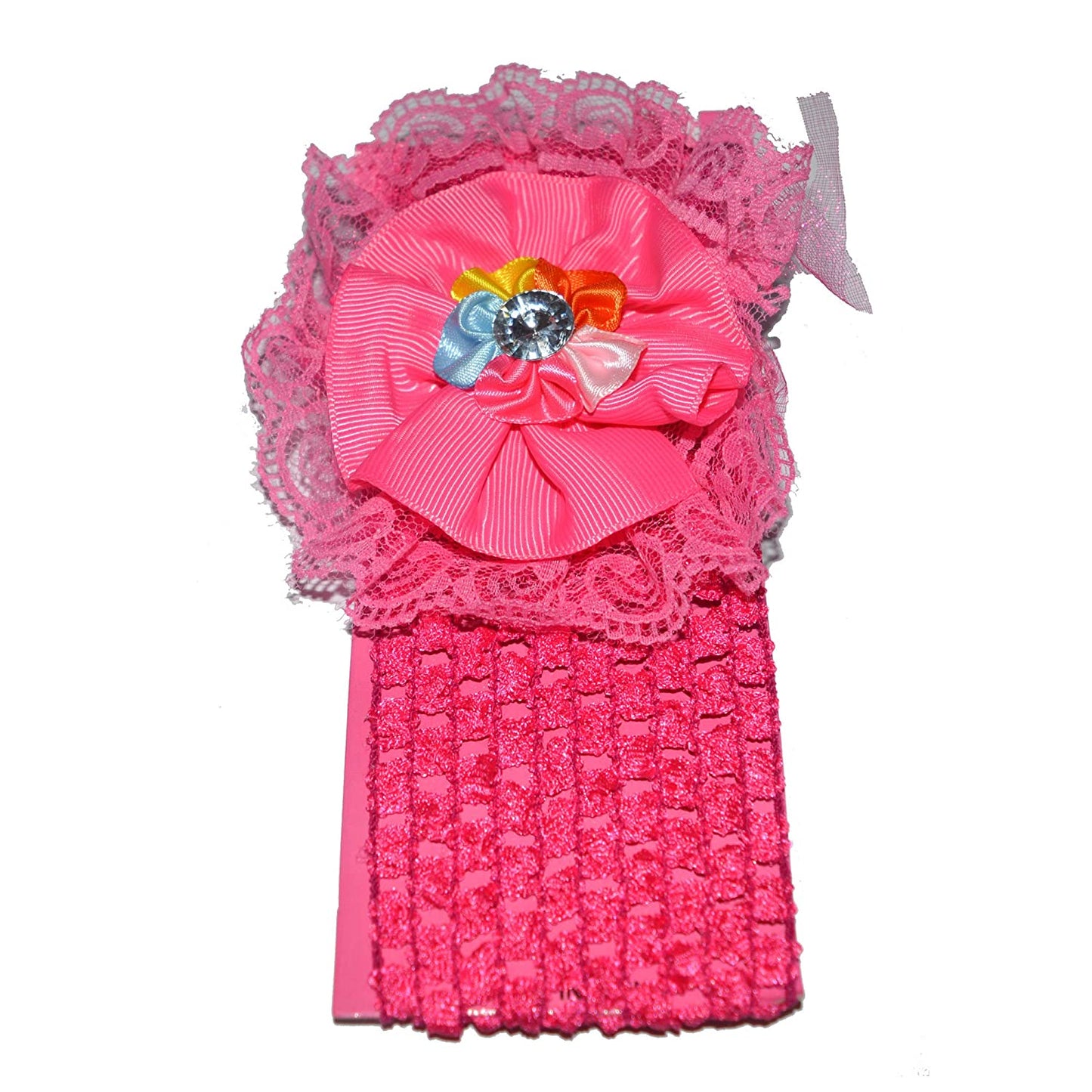 Floral Soft Stretchy Headbands for Baby Girls and Newborn (17-14 Pink Baby Headband)