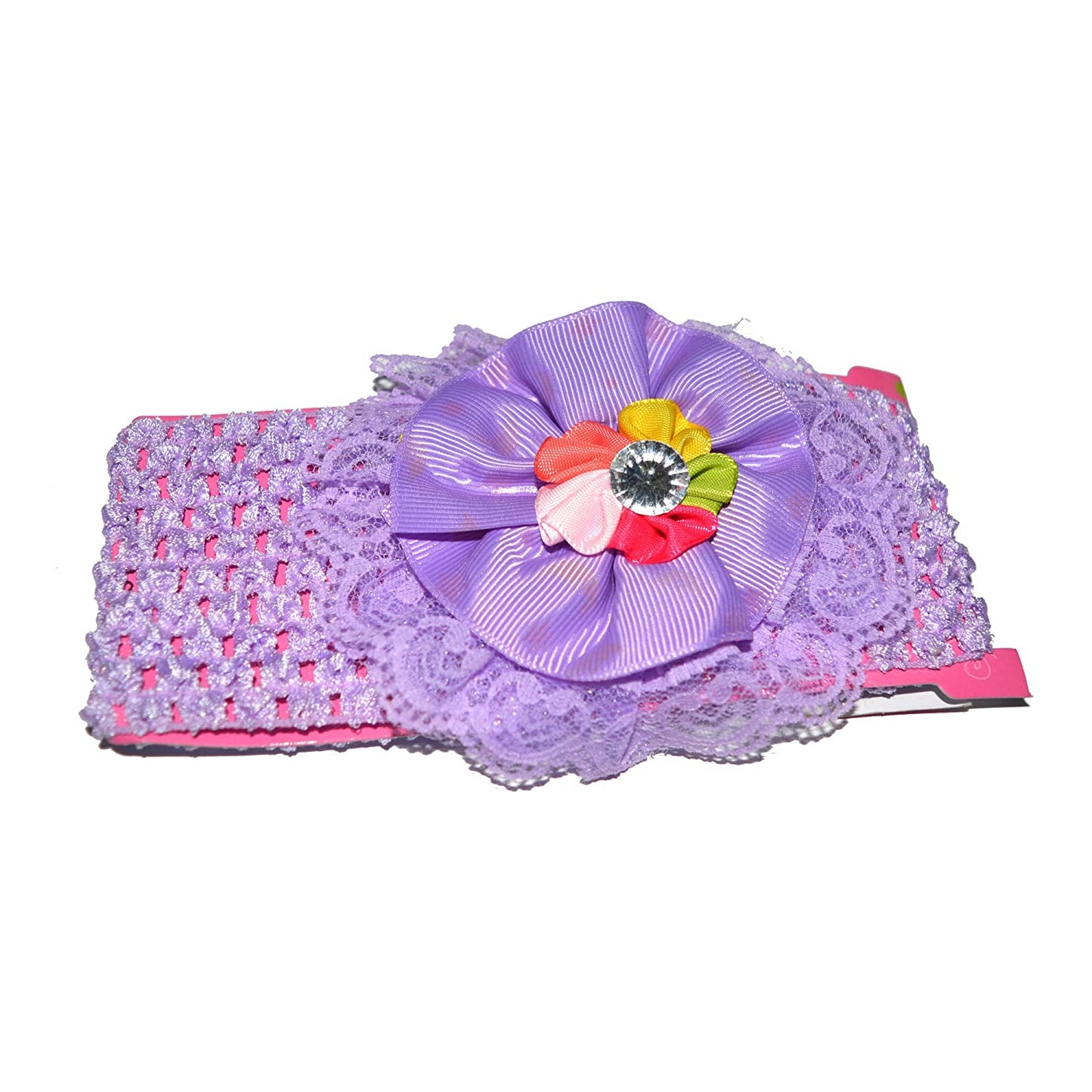 Floral Soft Stretchy Headbands for Baby Girls and Newborn (17-15 Purple Baby Headband)