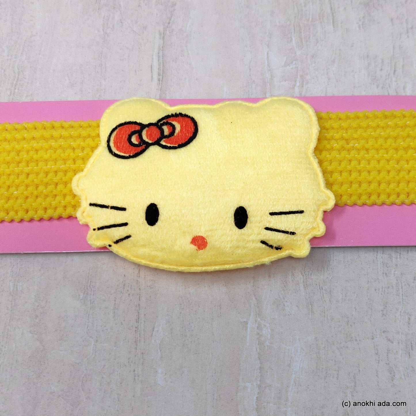 Kitty Yellow Soft Stretchy Headbands for Baby Girls and Girls (17-48)