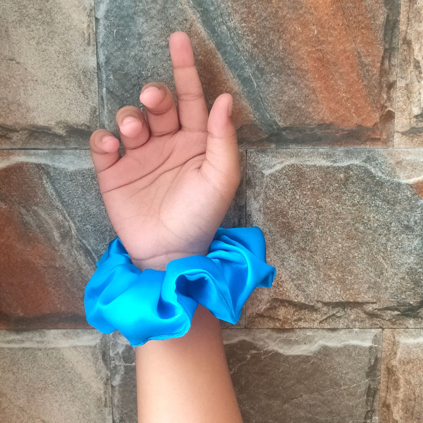 Small Neon Blue Scrunchie (23-12a Scrunchie)