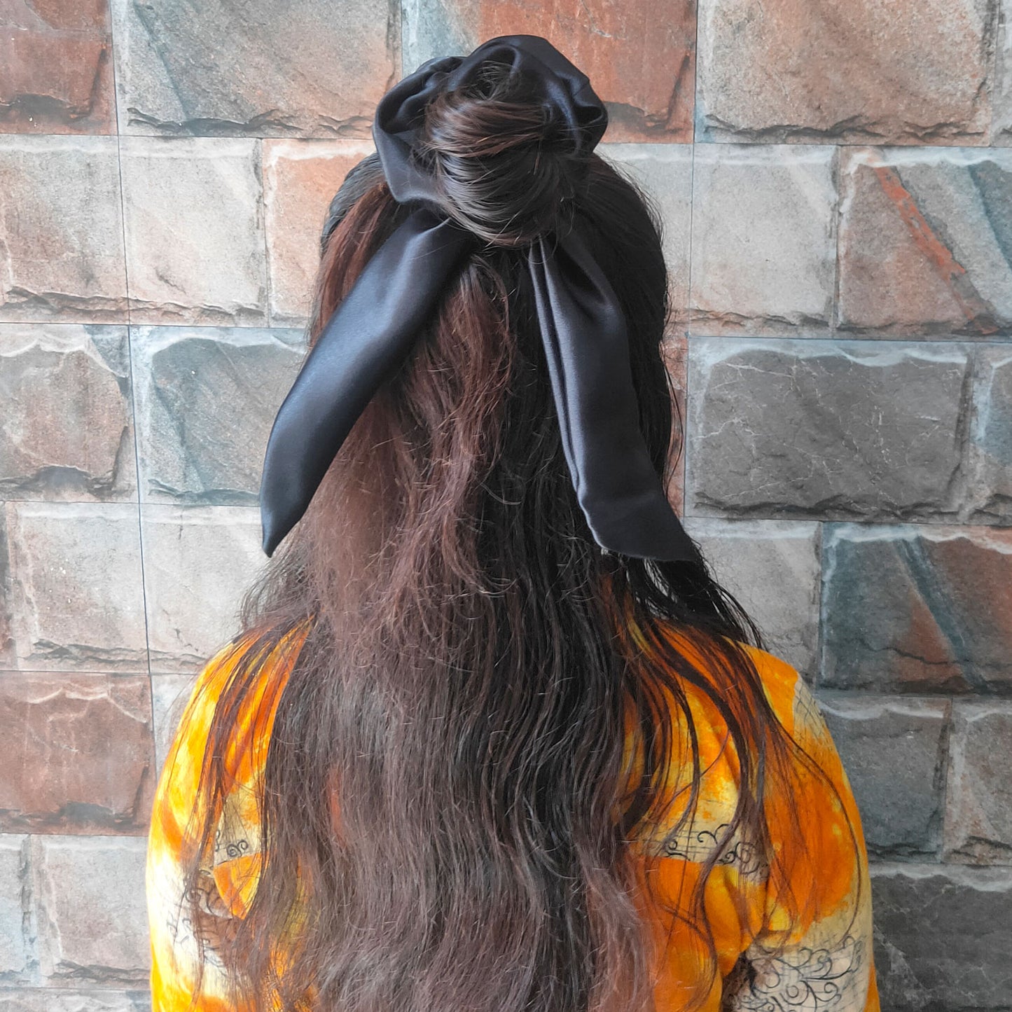 Black Berry Tail Scrunchie (24-03)