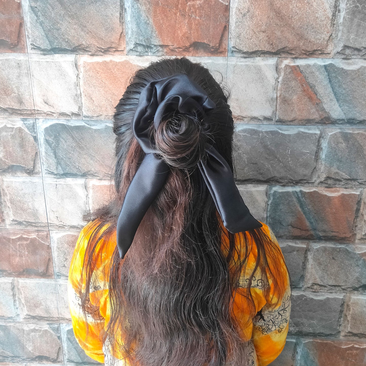 Black Berry Tail Scrunchie (24-03)