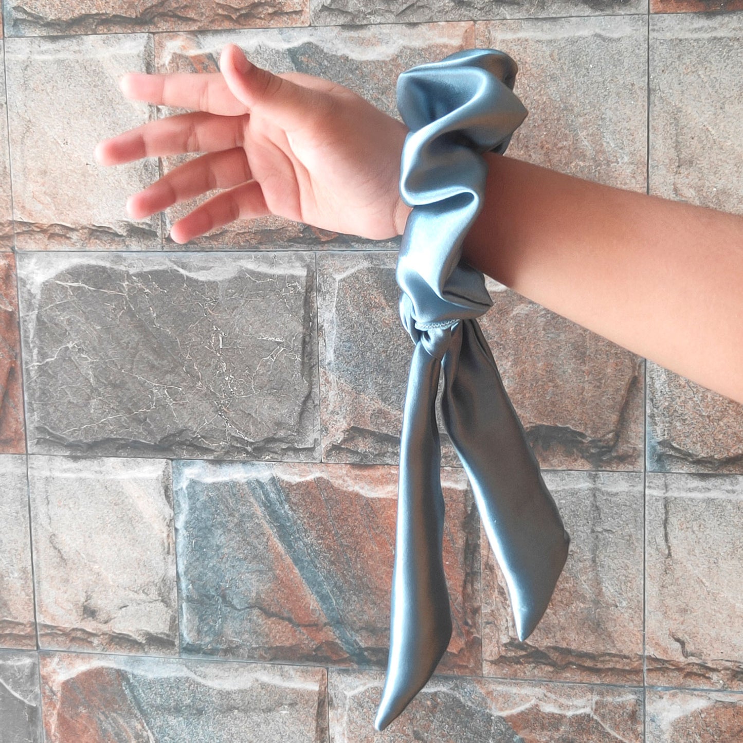 Slate Grey Tail Scrunchie (24-05)