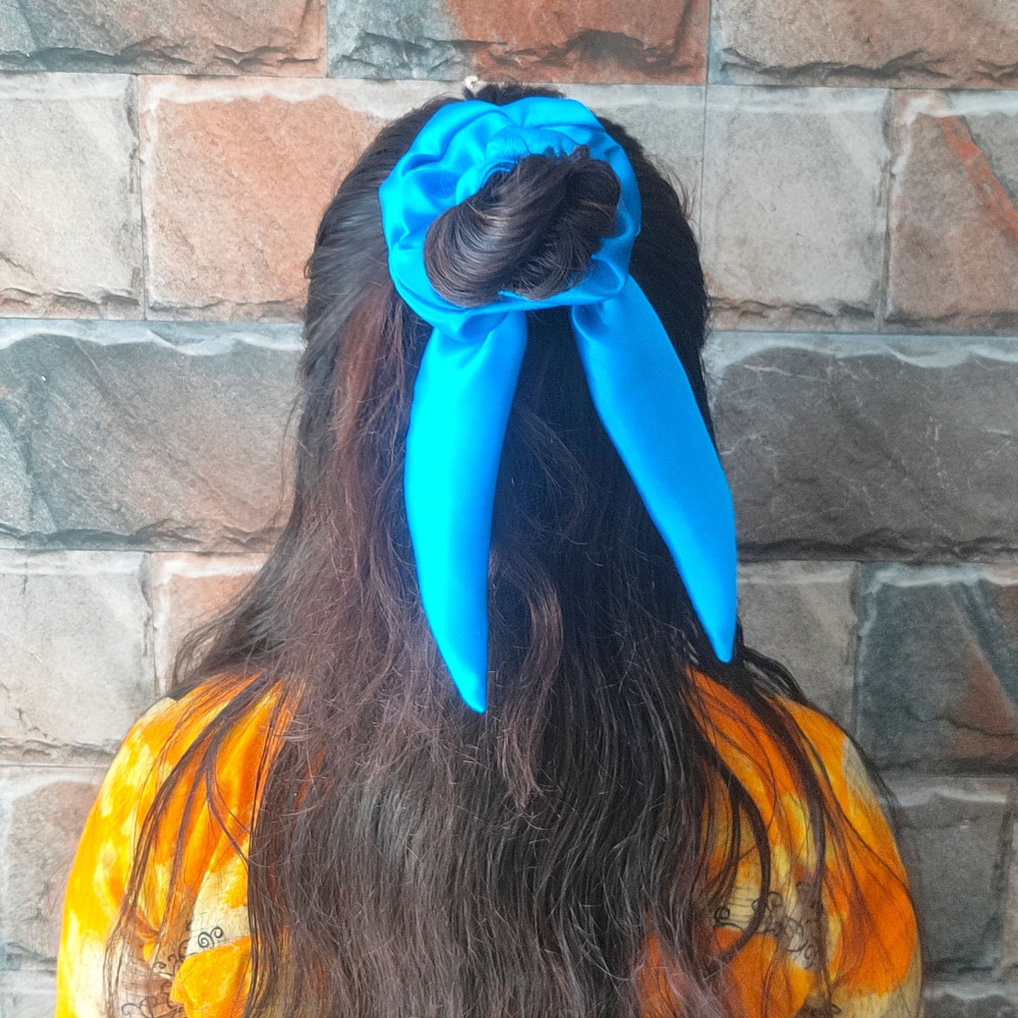Neon Blue Tail Scrunchie (24-07)