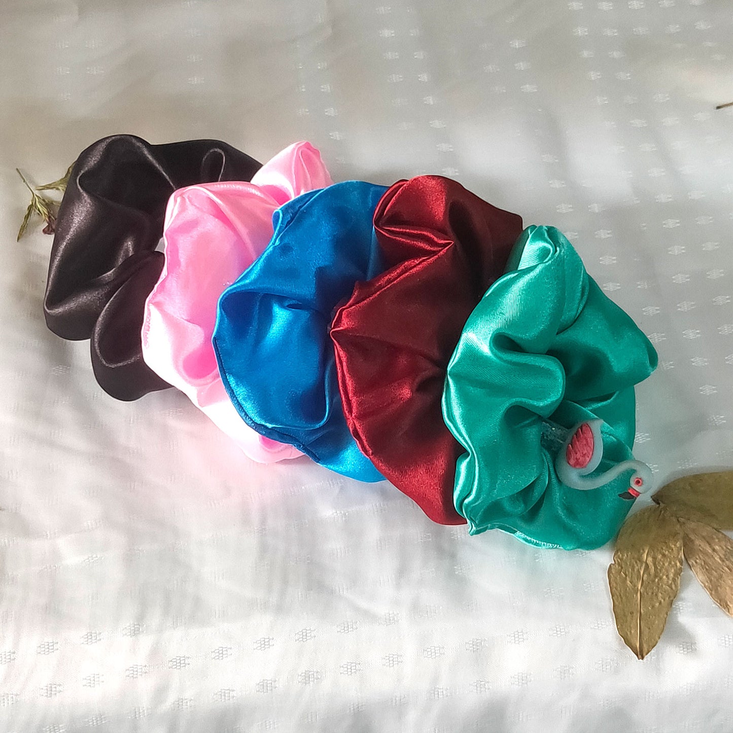 Fantabulous Satin Scrunchies Combo (Pack of 5)