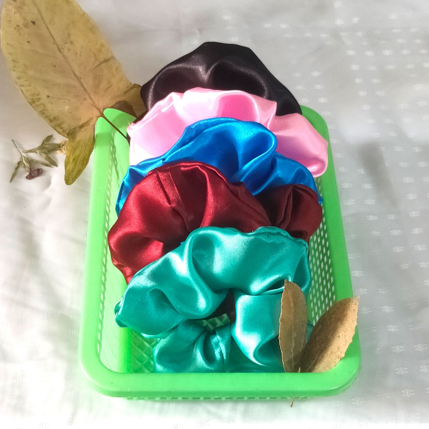 Fantabulous Satin Scrunchies Combo (Pack of 5)