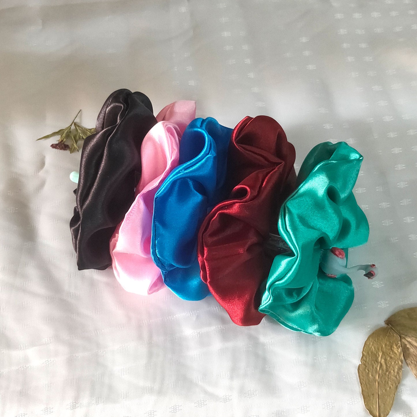 Fantabulous Satin Scrunchies Combo (Pack of 5)