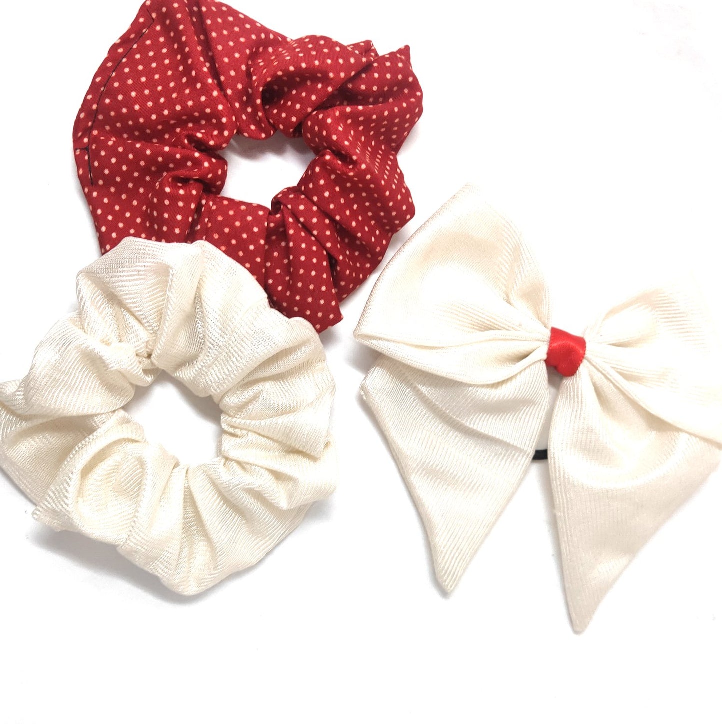 Scrunchies and Bow Hair Tie Christmas Combo (30-08, Pack of Three)