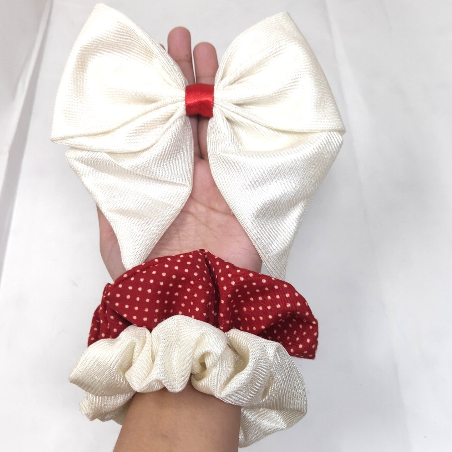 Scrunchies and Bow Hair Tie Christmas Combo (30-08, Pack of Three)