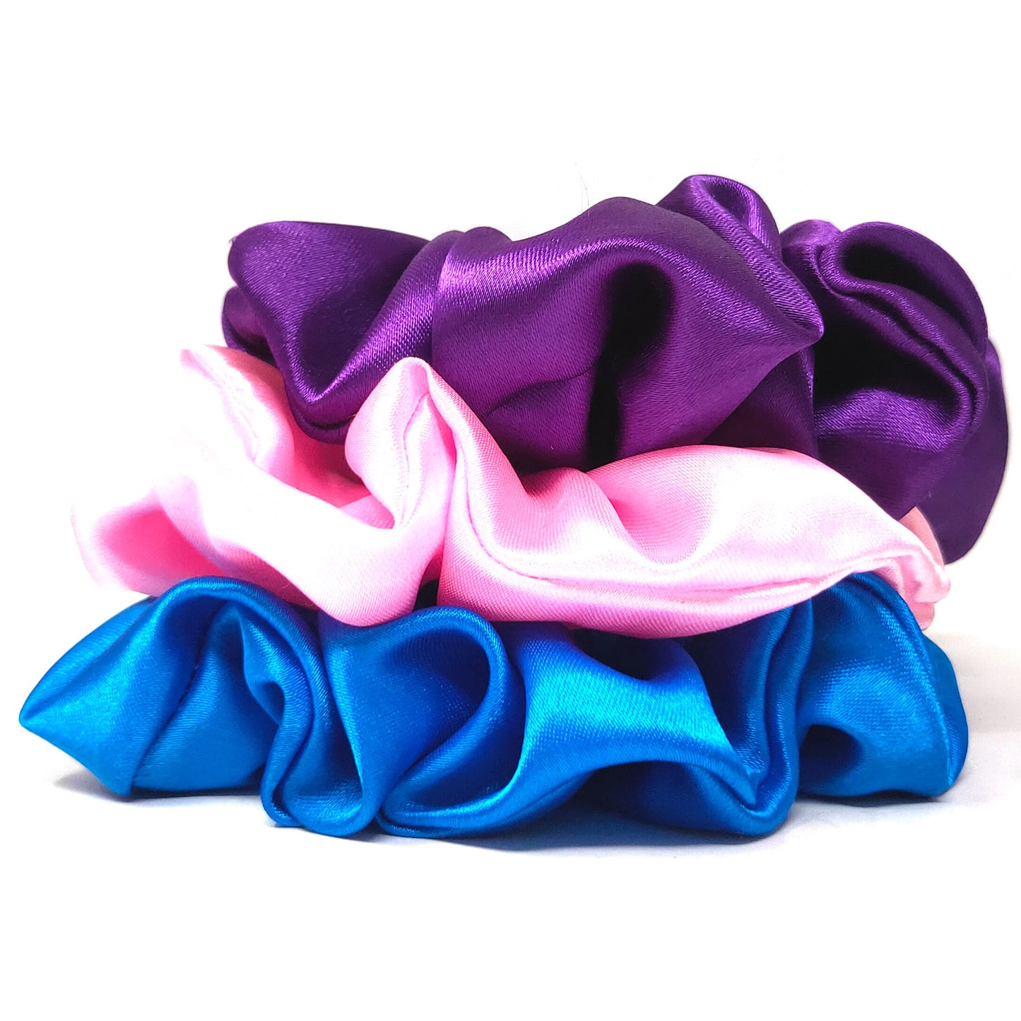 Bunny Ear Satin Scrunchies Combo (Pack of 3 , Assorted Color)