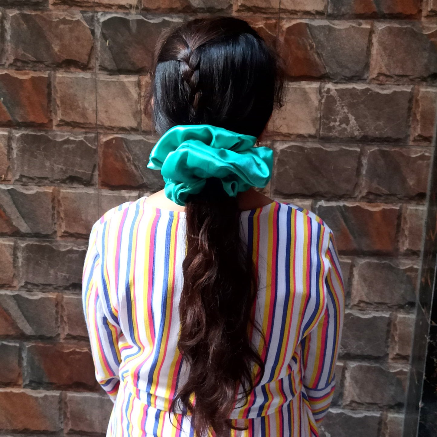 Satin Scrunchies Combo (Pack of 4, 1 XXL and 3 Small Size)