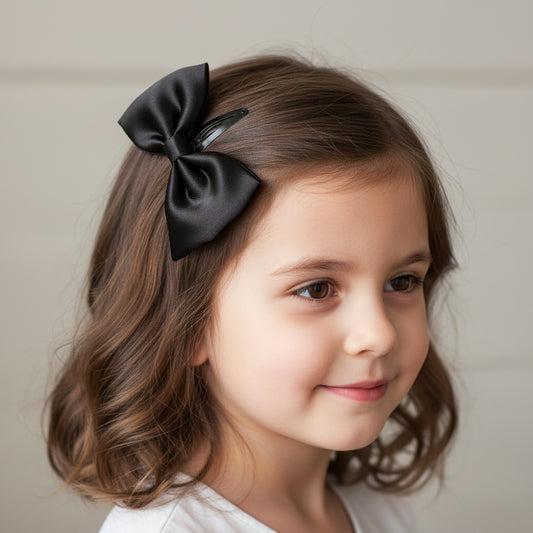 Satin Bow Hair Clip- (35-04)