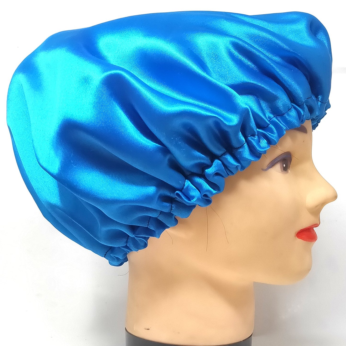 Anokhi Ada Handmade Satin Hair Bonnet Sleep Cap (36-02, Navy Blue)