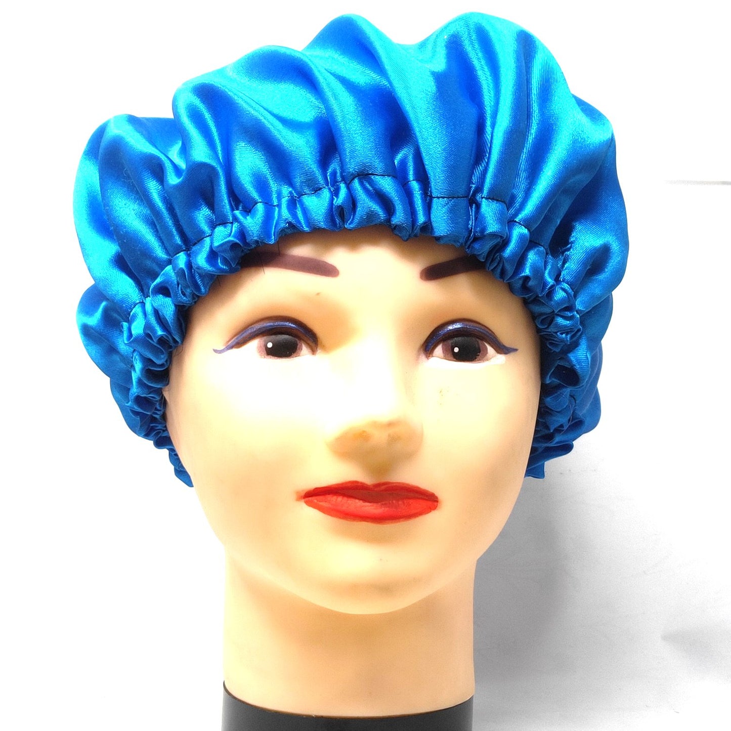 Anokhi Ada Handmade Satin Hair Bonnet Sleep Cap (36-02, Navy Blue)