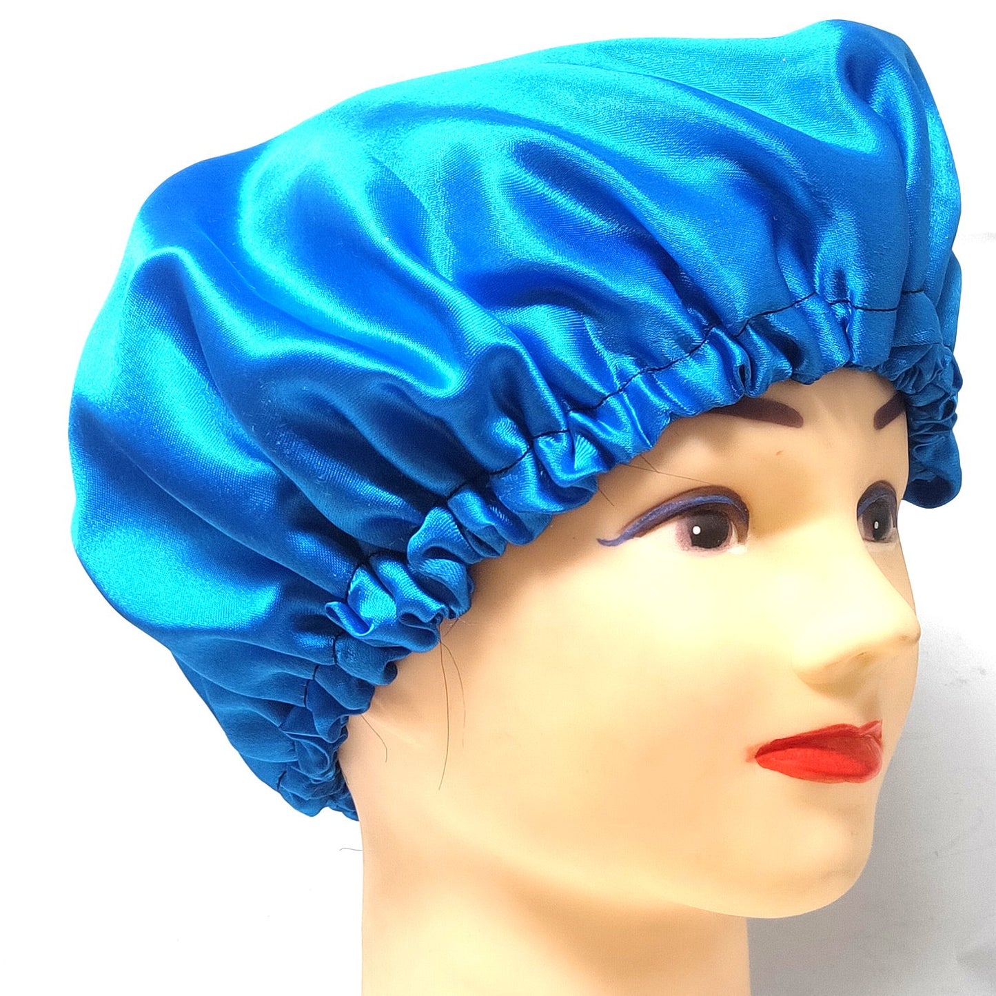 Anokhi Ada Handmade Satin Hair Bonnet Sleep Cap (36-02, Navy Blue)