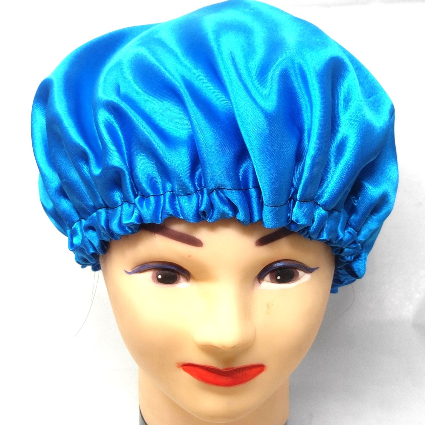 Anokhi Ada Handmade Satin Hair Bonnet Sleep Cap (36-02, Navy Blue)