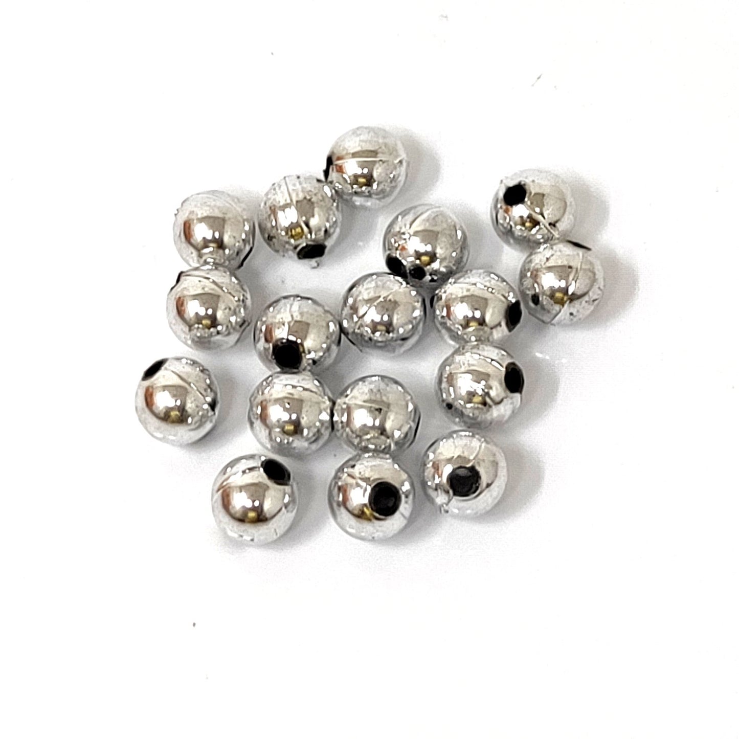 8 mm g Silver Plastic Beads for Jewellery Making and Decoration (100 Beads) - 96-07