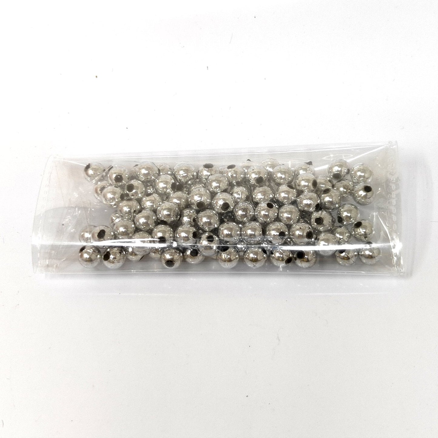 8 mm g Silver Plastic Beads for Jewellery Making and Decoration (100 Beads) - 96-07