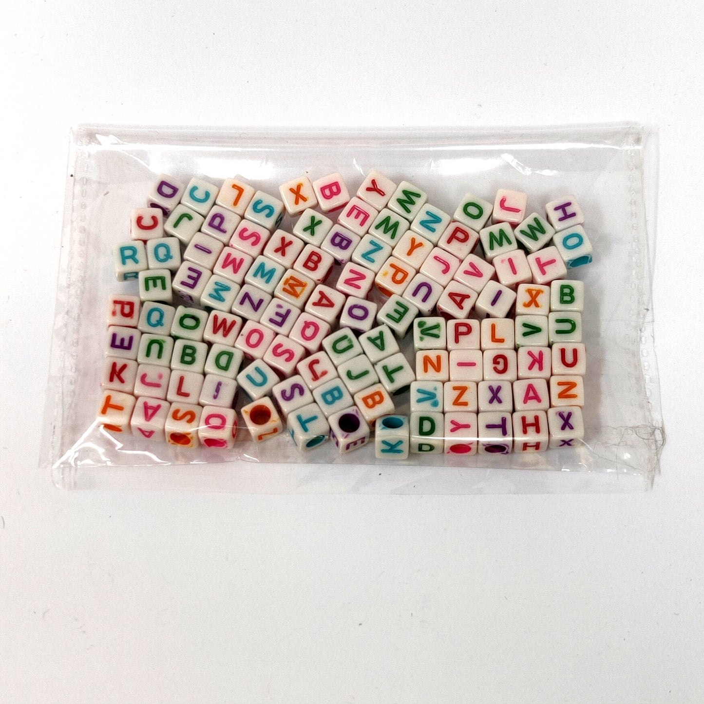 5 mm Plastic Alphabetic Cube Beads for Jewellery Making and Decoration (100 Beads) - 96-08