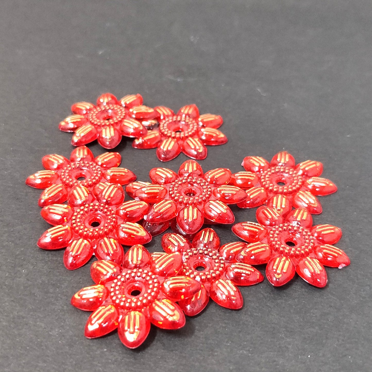 25 mm Plastic Floral Beads for Jewellery Making and Decoration (10 Beads) - 96-11