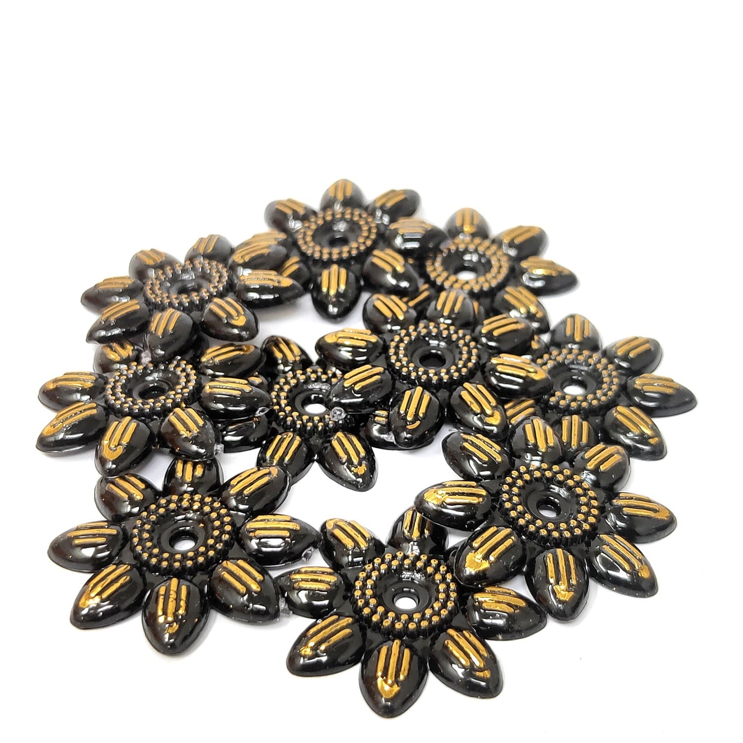 25 mm Plastic Floral Beads for Jewellery Making and Decoration (10 Beads) - 96-12