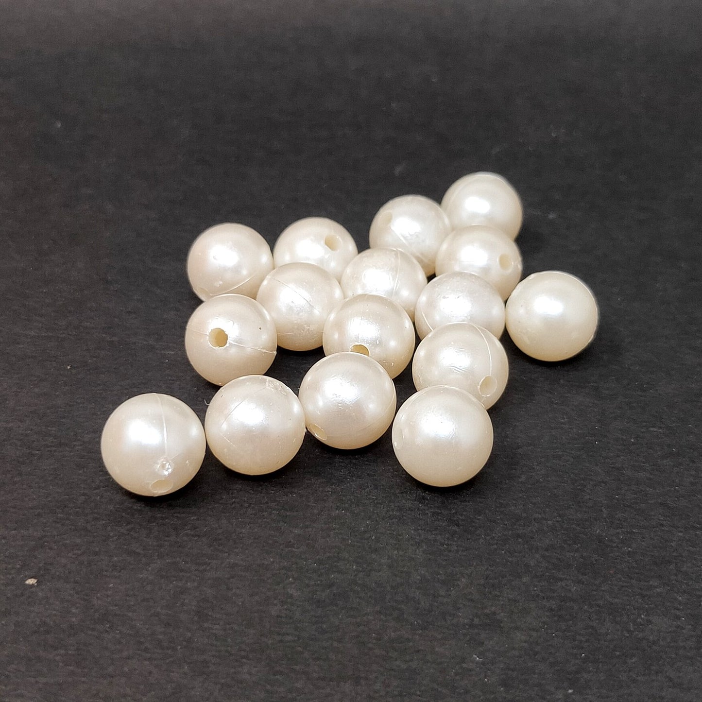 12 mm Off  White Pearl Beads for Jewellery Making and Decoration (10 Beads) - 96-19