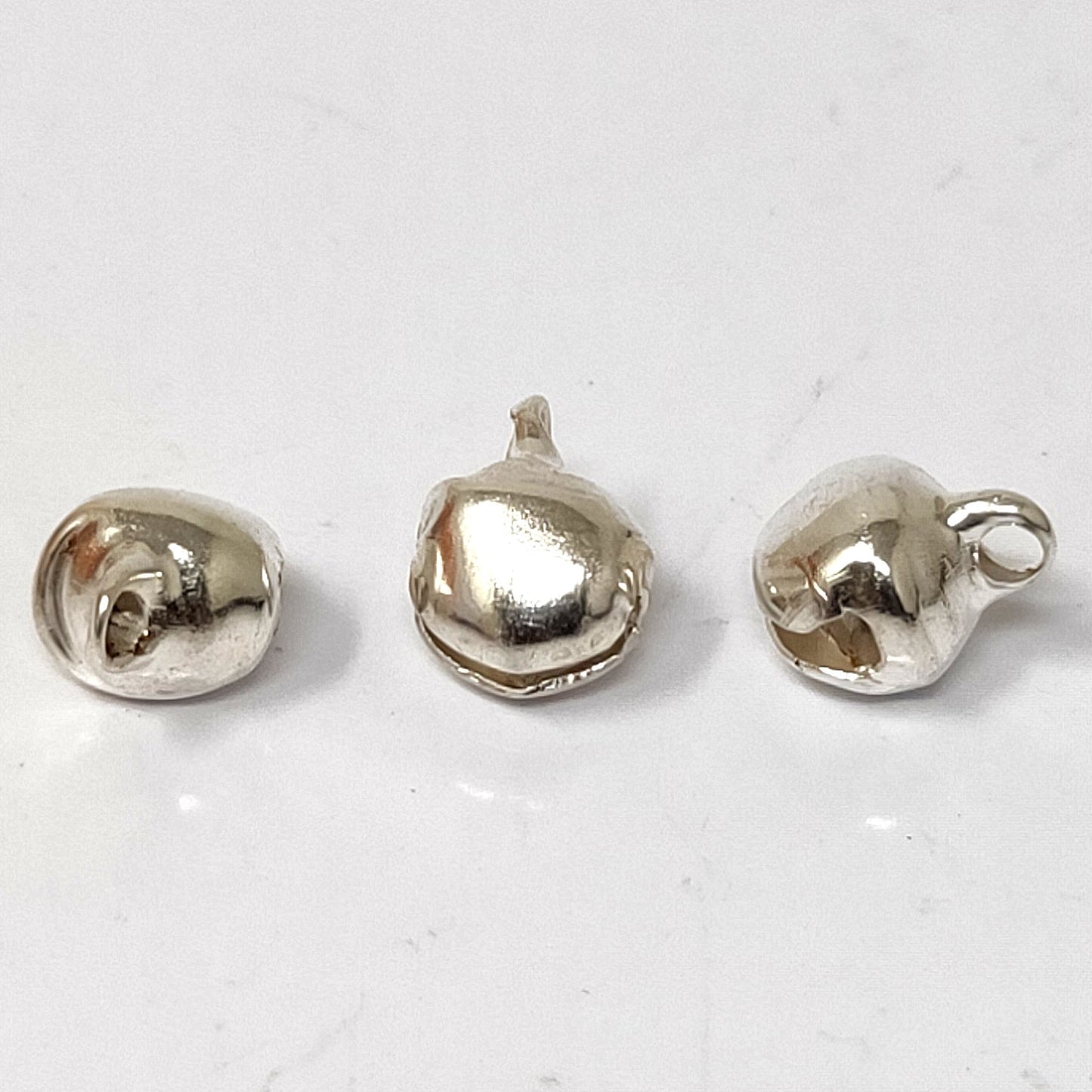 8 mm Silver Ghungroo Beads for Making Jewellery (100 Beads) - 96-23