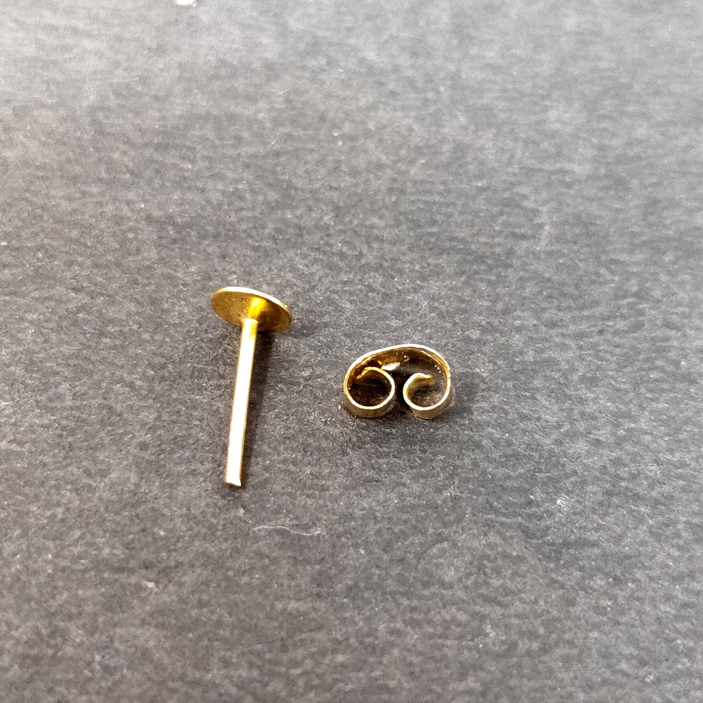 12 mm Golden Stud Head Pins with Brass Push lock Earring Back for Making Earrings (25 Pcs) - 96-28