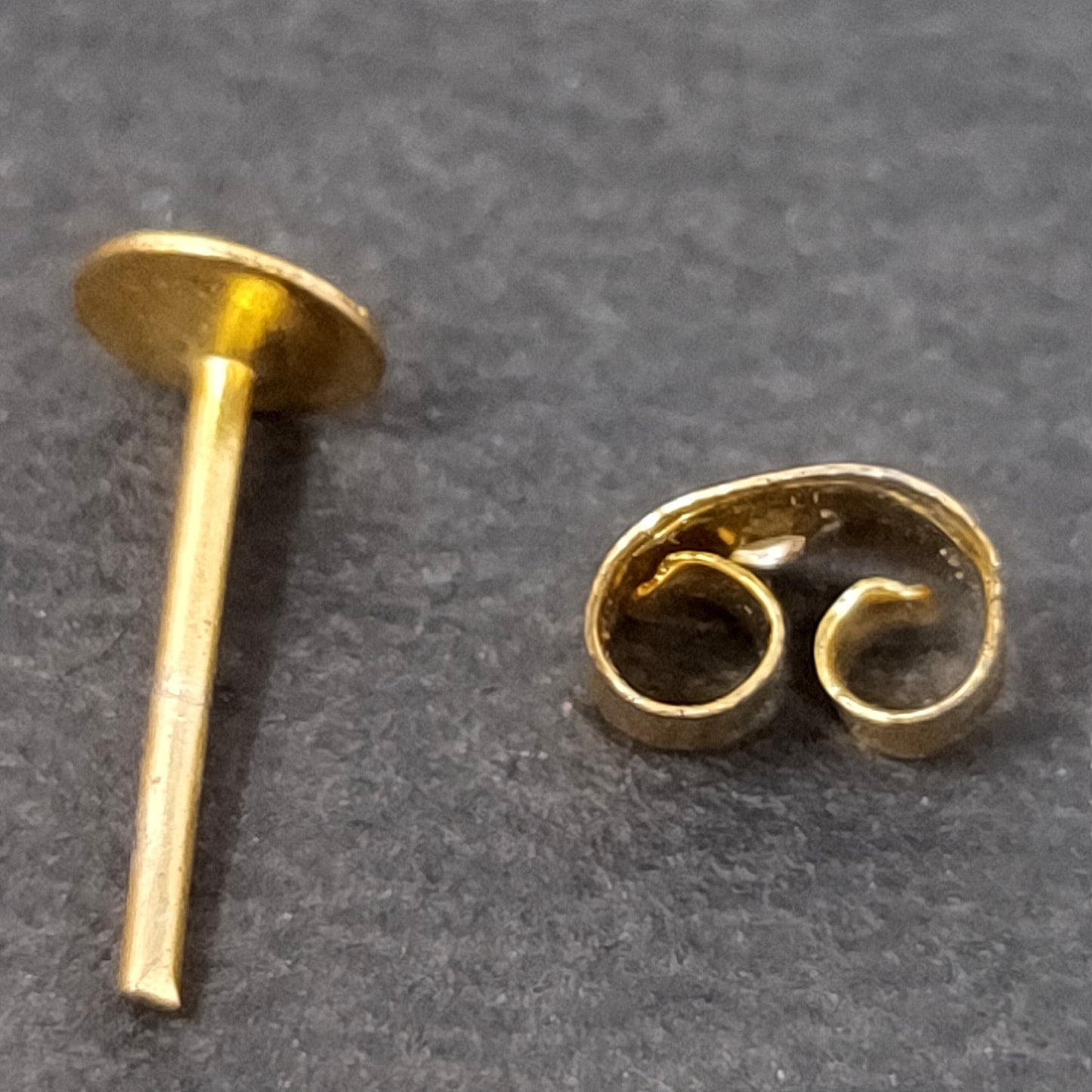 12 mm Golden Stud Head Pins with Brass Push lock Earring Back for Making Earrings (25 Pcs) - 96-28