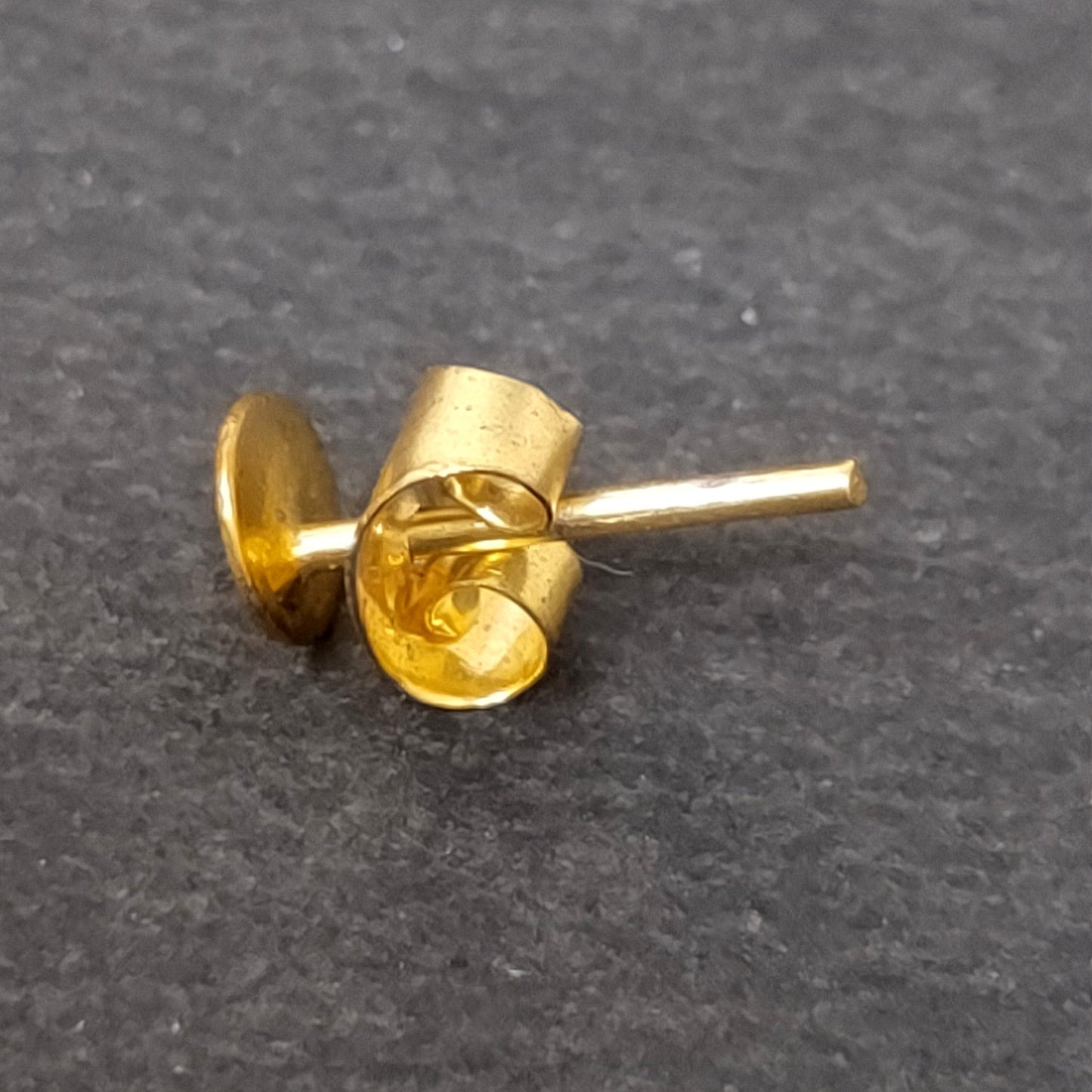 12 mm Golden Stud Head Pins with Brass Push lock Earring Back for Making Earrings (25 Pcs) - 96-28