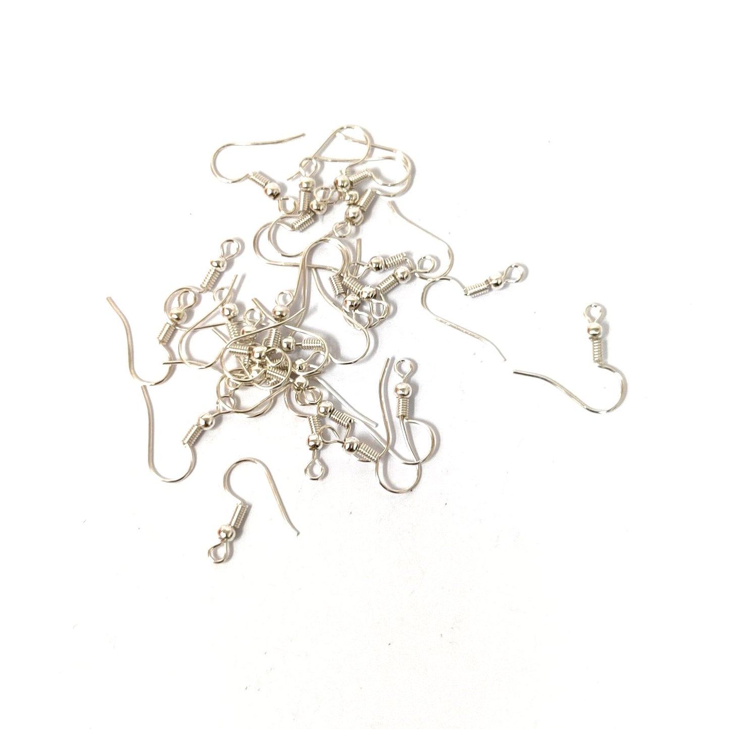 Silver Earring Fish Hooks for Making Earrings (25 Pcs) - 96-29