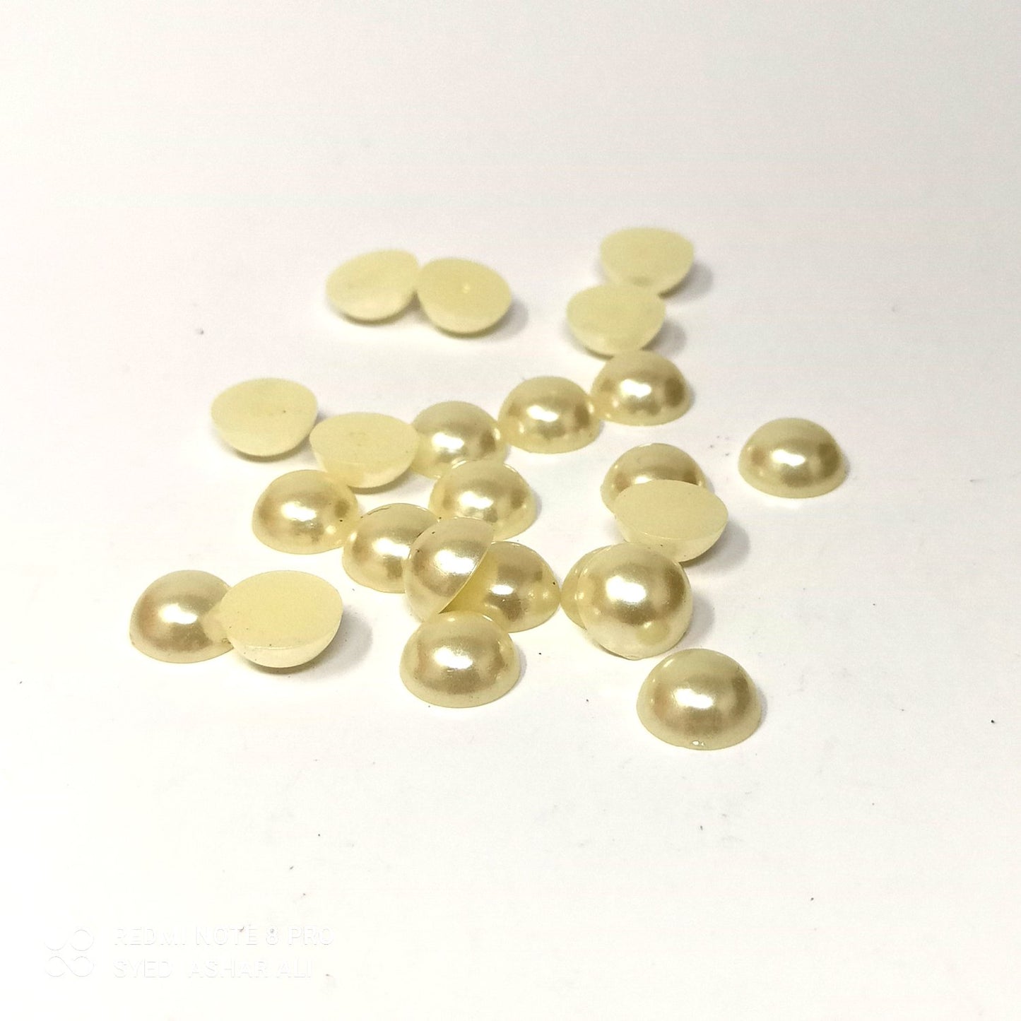 10 mm Off White Half Pearl Beads for Jewellery Making and Decoration (25 Beads) - 96-36