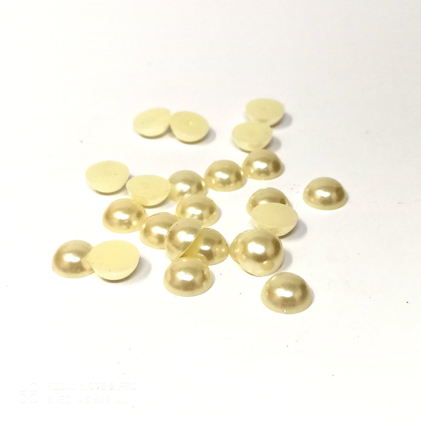 10 mm Off White Half Pearl Beads for Jewellery Making and Decoration (25 Beads) - 96-36