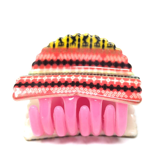 Textured Fancy Plastic Hair Clutcher / Hair Claw for Girls and Women (98-01H Clutcher)